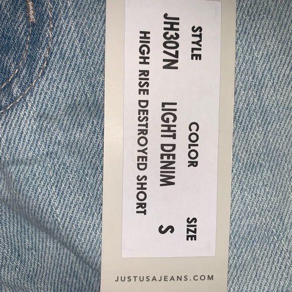 Just USA Fringed Distressed Denim Shorts Jean Shorts Small NEW WITH TAGS - Picture 4 of 4